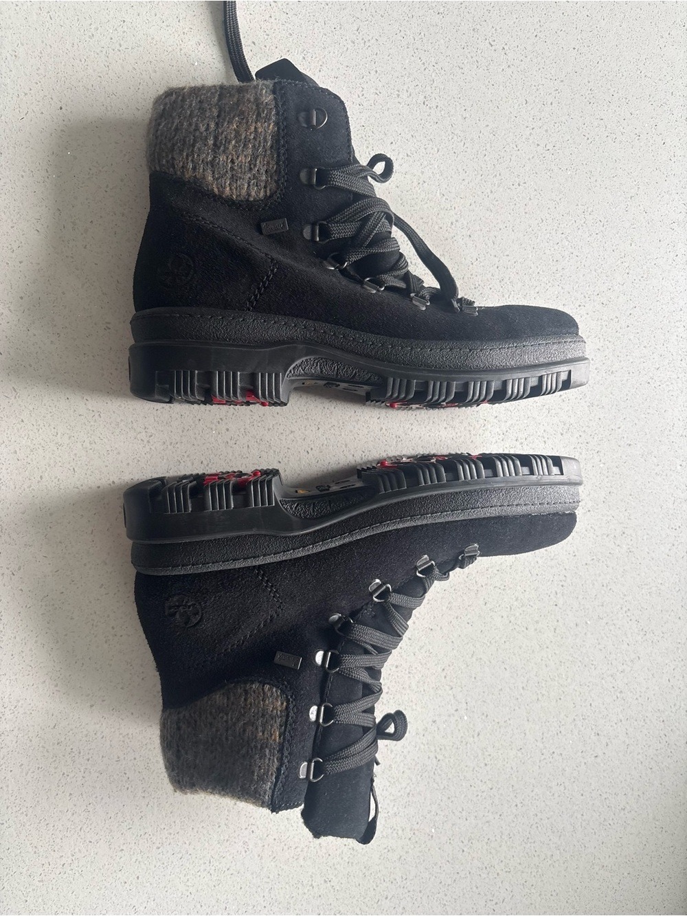 Rieker Black Suede Ankle Boots
